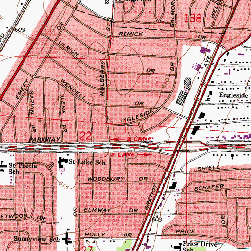 Topographic Map of North Pointe Plaza Shopping Center, MI
