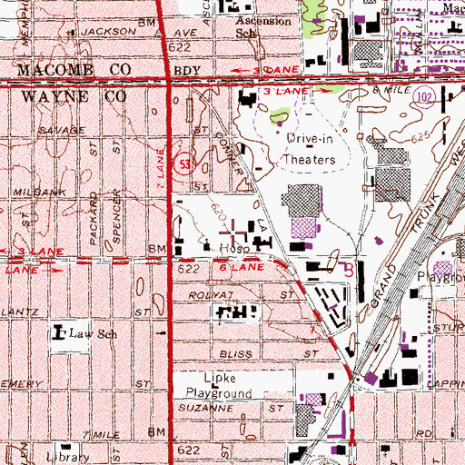 Topographic Map of Northeast Physician Associates Health Center, MI
