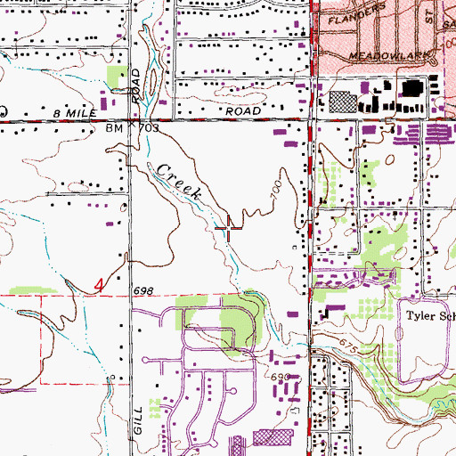Topographic Map of Northridge Commons Shopping Center, MI