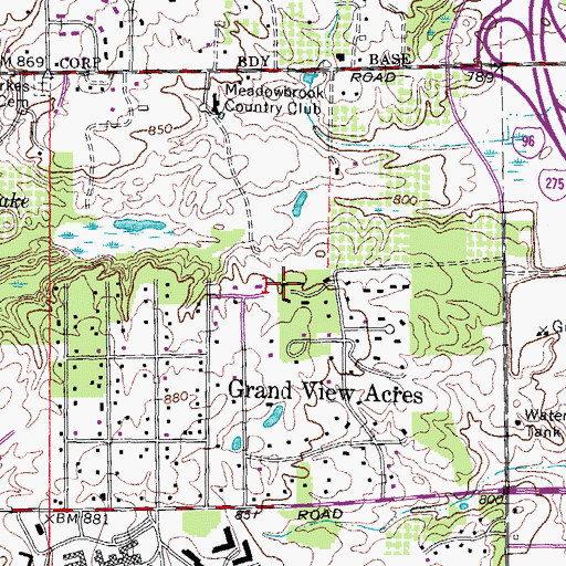Topographic Map of Northridge Grove Shopping Center, MI