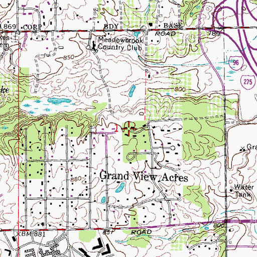 Topographic Map of Northville Health Center, MI