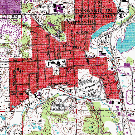Topographic Map of Northville Senior Citizens Building, MI