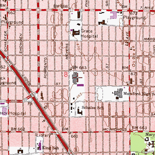 Topographic Map of Northwest Adult Education Center, MI