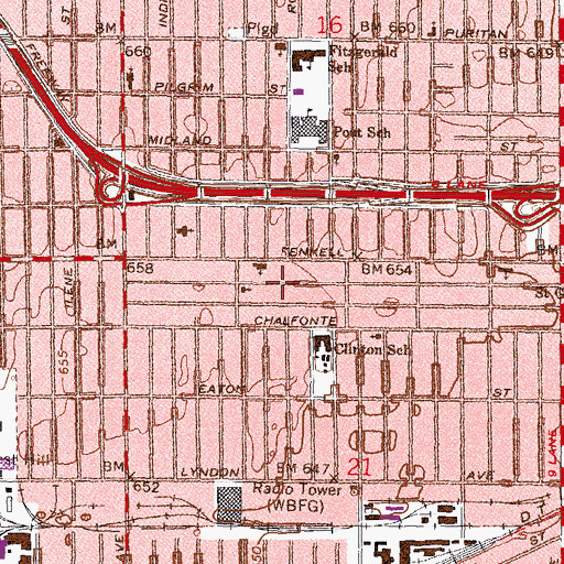 Topographic Map of Northwest Unity Baptist Church, MI