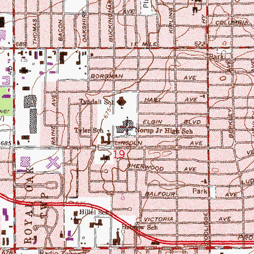 Topographic Map of Norup International School, MI