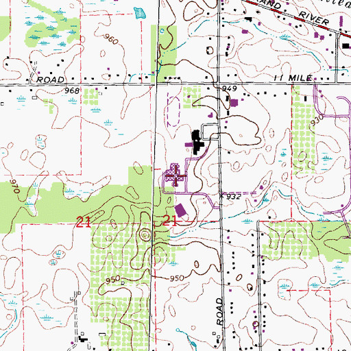 Topographic Map of Novi Adult Education School, MI