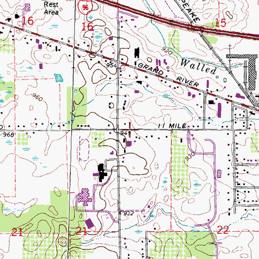 Topographic Map of Novi Christian School, MI
