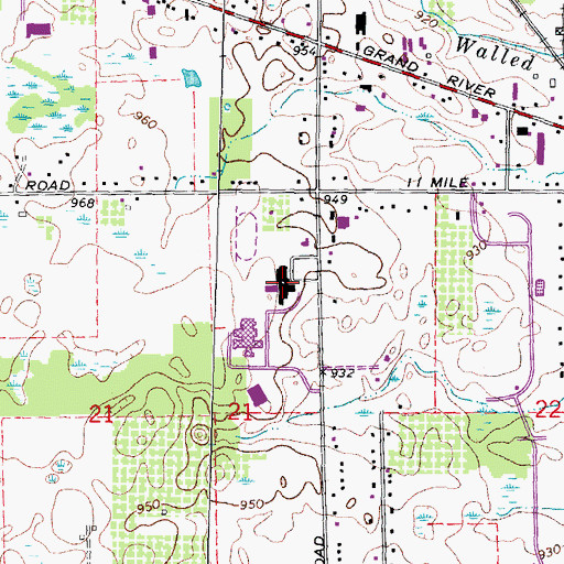 Topographic Map of Novi Meadows School, MI