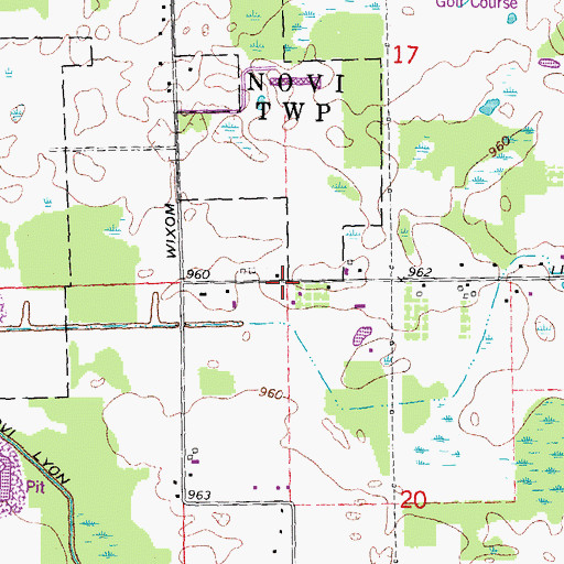 Topographic Map of Novi Middle School, MI