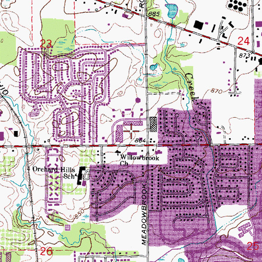 Topographic Map of Novi Ten Shopping Center, MI