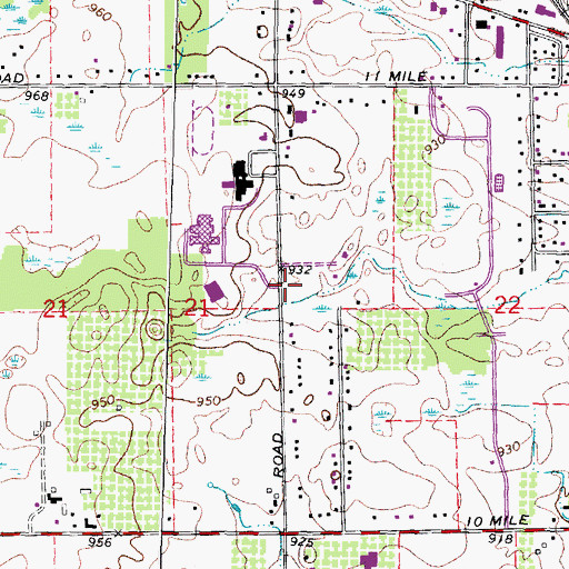 Topographic Map of Novi Woods Elementary School, MI