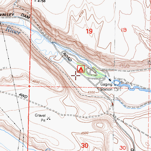 Topographic Map of Owens River Gorge, CA