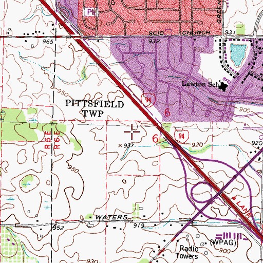Topographic Map of Oak Valley Center Shopping Center, MI