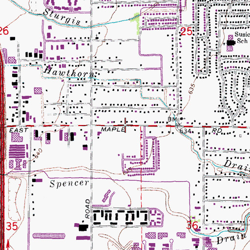 Topographic Map of Oakland Children's Academy, MI