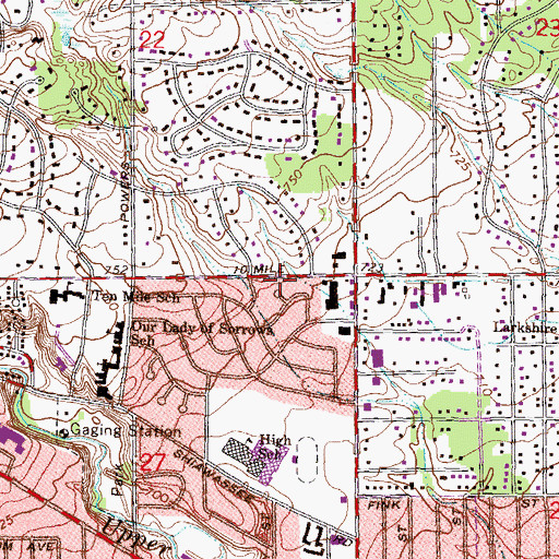 Topographic Map of Oakland County District Courthouse, MI