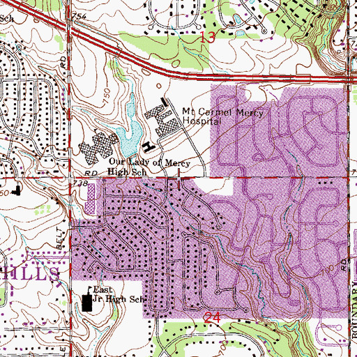Topographic Map of Oakland International Academy, MI