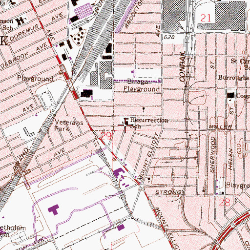 Topographic Map of Oakland International Academy Elementary School, MI