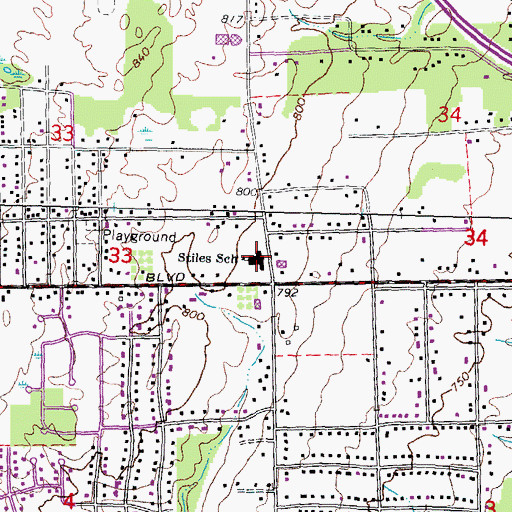 Topographic Map of Oakland Steiner School, MI