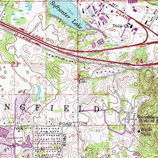 Topographic Map of Oakland Technical Center Northwest, MI