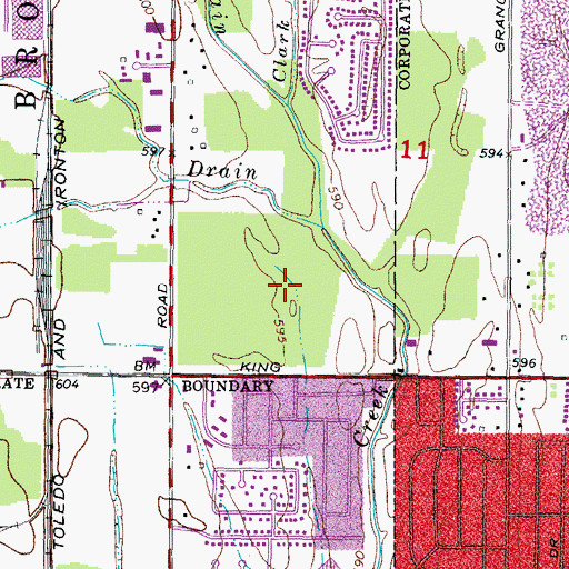 Topographic Map of Oakwood Healthcare Center - Brownstown, MI