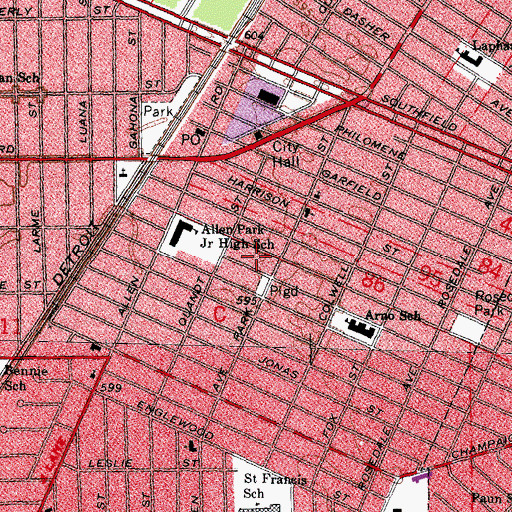 Topographic Map of Oakwood Obstetric and Gynecology Healthcare Center, MI