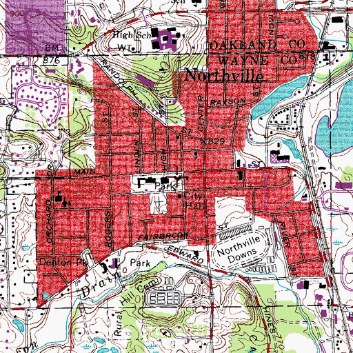 Topographic Map of Old Village School, MI