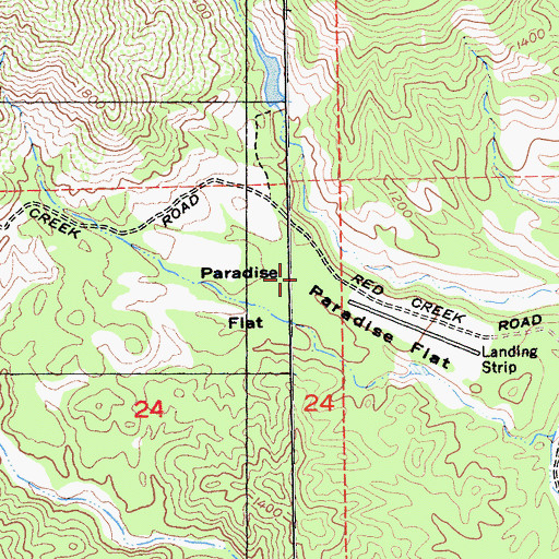 Topographic Map of Paradise Flat, CA