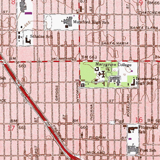 Topographic Map of Open Door Montessori Institute, MI