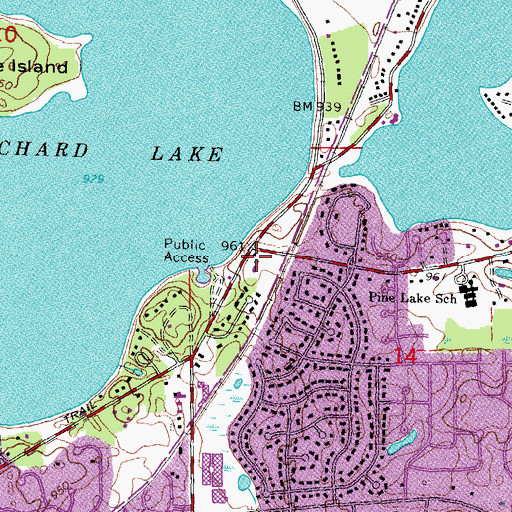 Topographic Map of Orchard Lake Village City Hall, MI