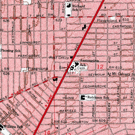 Topographic Map of Order of the Cannons Regular of the Holy Cross, MI
