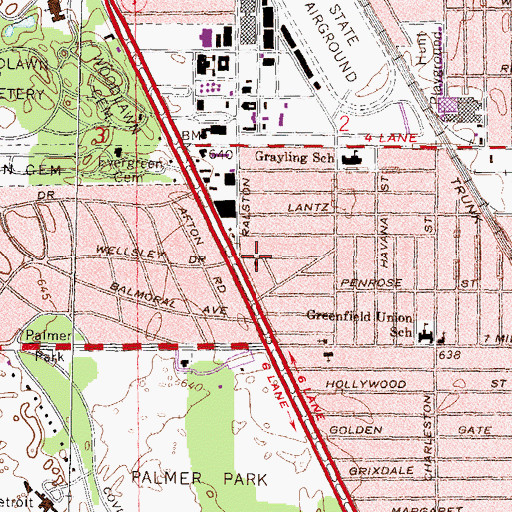 Topographic Map of Original New Grace Baptist Church, MI
