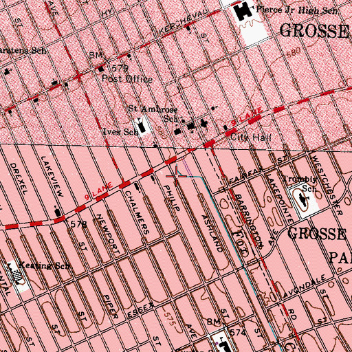 Topographic Map of Original Primitive Baptist Church, MI