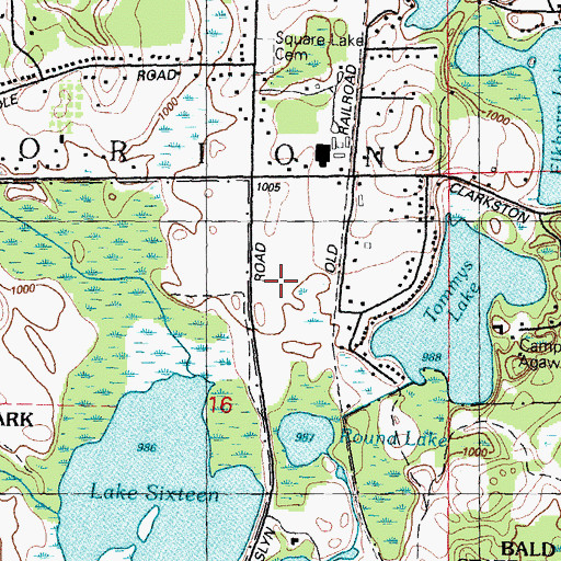 Topographic Map of Orion Oaks Elementary School, MI