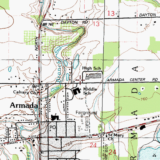Topographic Map of Orville C Krause Later Elementary School, MI