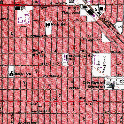 Topographic Map of Our Lady Gate of Heaven, MI
