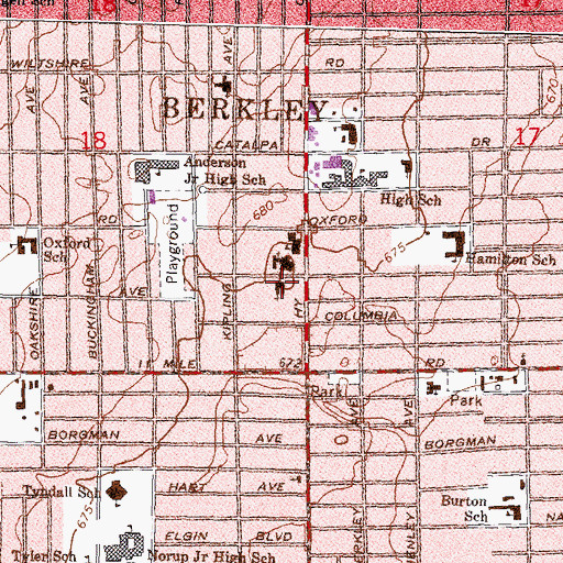 Topographic Map of Our Lady of LaSalette Church, MI