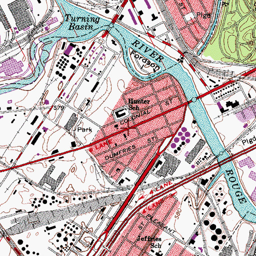 Topographic Map of Our Lady of Mount Carmel Church of Detroit, MI