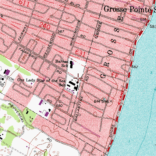 Topographic Map of Our Lady Star of the Sea Chruch, MI