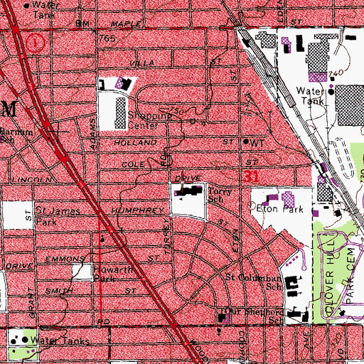 Topographic Map of Our Shepherd Lutheran School, MI