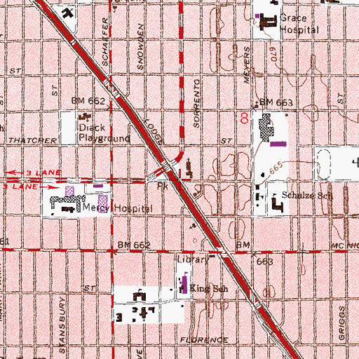 Topographic Map of Outer Drive Faith Lutheran Church, MI