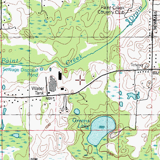 Topographic Map of Paint Creek Elementary School, MI