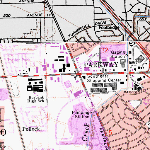 Topographic Map of Parkway, CA