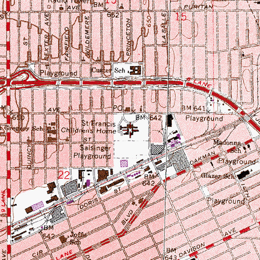 Topographic Map of Paul Robeson Academy, MI
