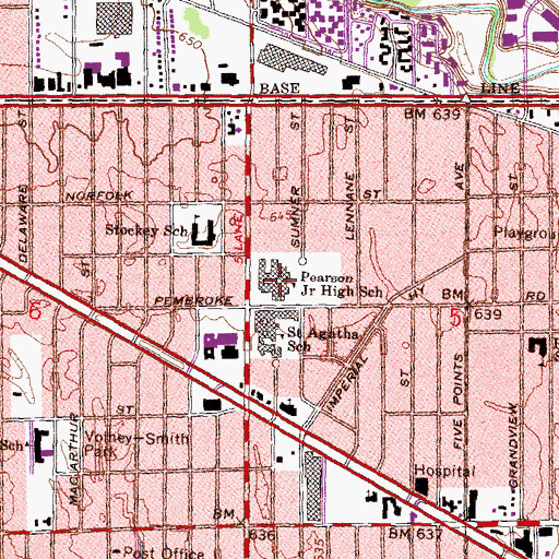 Topographic Map of Pearson Educational Center, MI