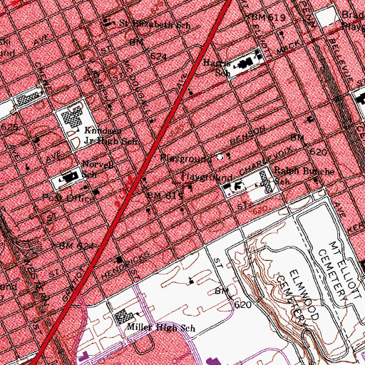 Topographic Map of People's Baptist Christian School, MI