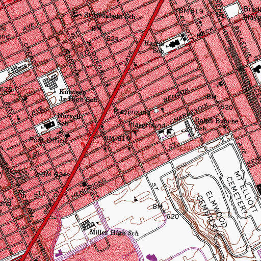 Topographic Map of People's Baptist Christian School, MI