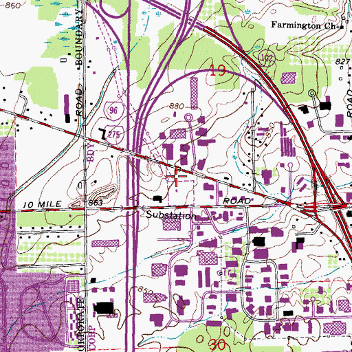 Topographic Map of Pepper Square Shopping Center, MI
