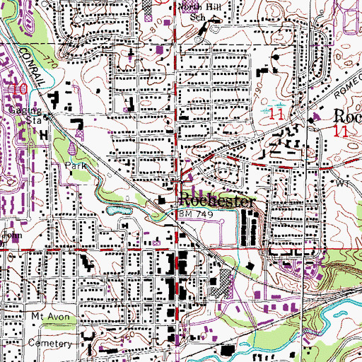 Topographic Map of Phillip's Episcopal Church, MI