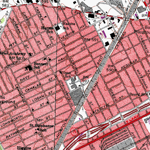 Topographic Map of Phoenix Academy, MI