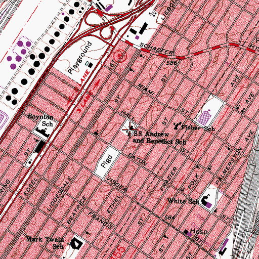 Topographic Map of Pierre Toussaint Academy, MI